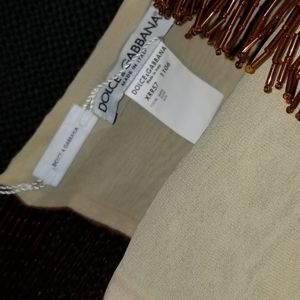 Dolce & Gabbana Silk Beaded FringeTassel Scarf
